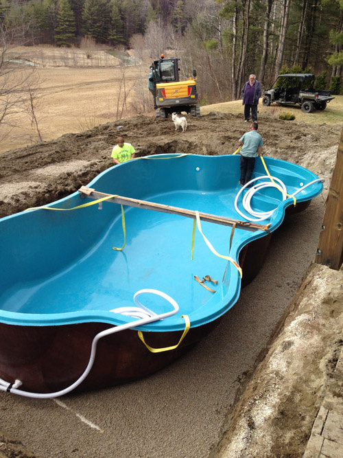 Our First Fiberglass Pool And Spa Install Of The Year Landshapes